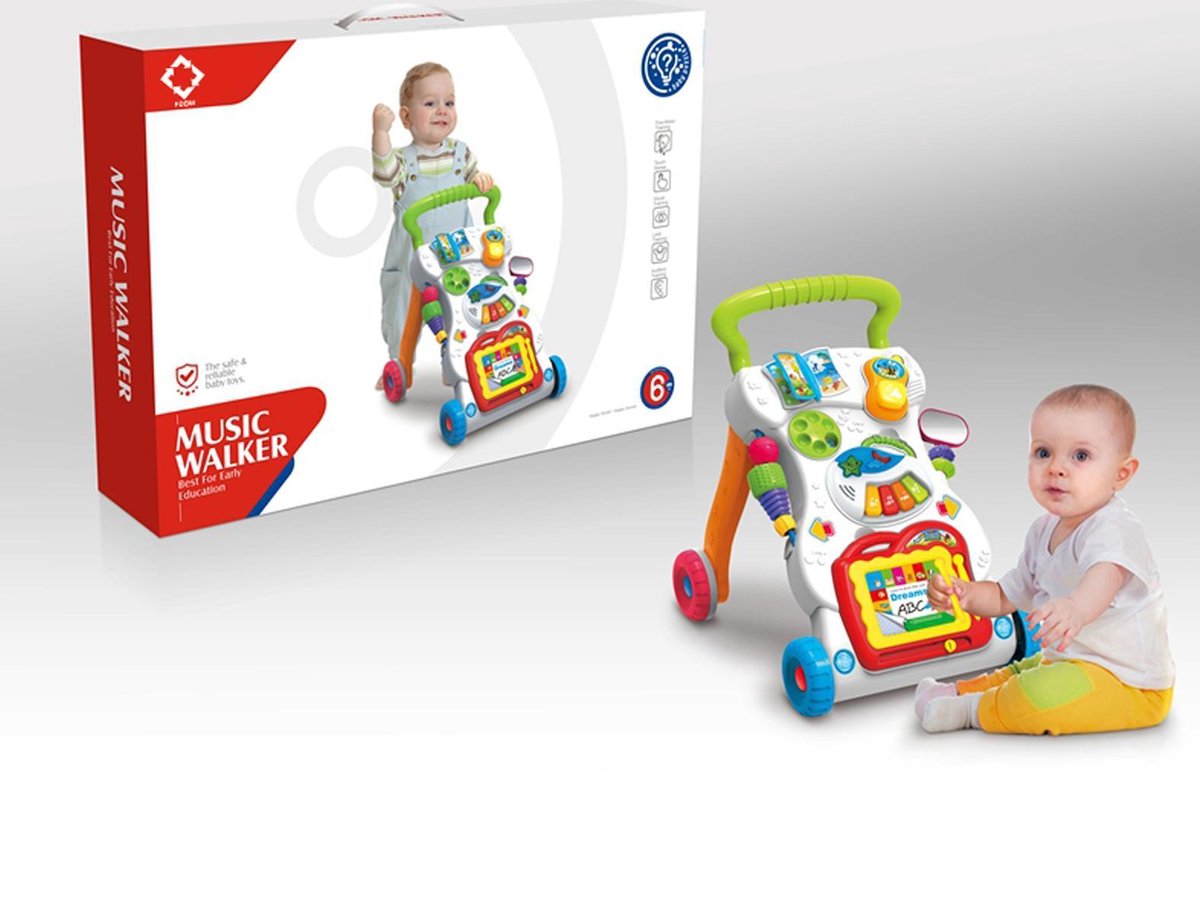 Babywalker – 6 maanden | Interactieve Looptrainer | Speelgoed Baby – Met Geluid |  | Looptrainer met zijkant | Interactief Speelgoed – Loopwagen